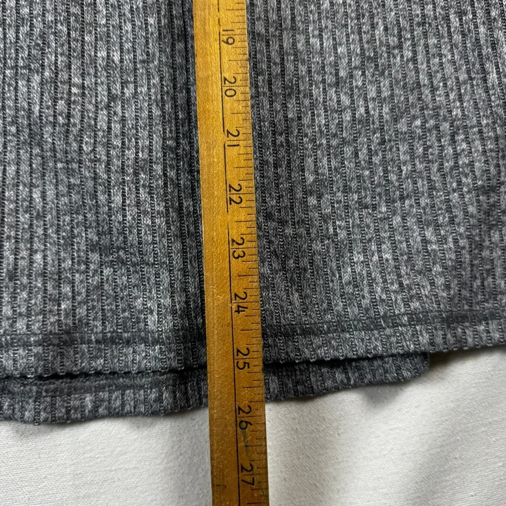 Banana Republic Ribbed Knit Midi Skirt Gray Career Casual Stretch‎ Women's M NWT